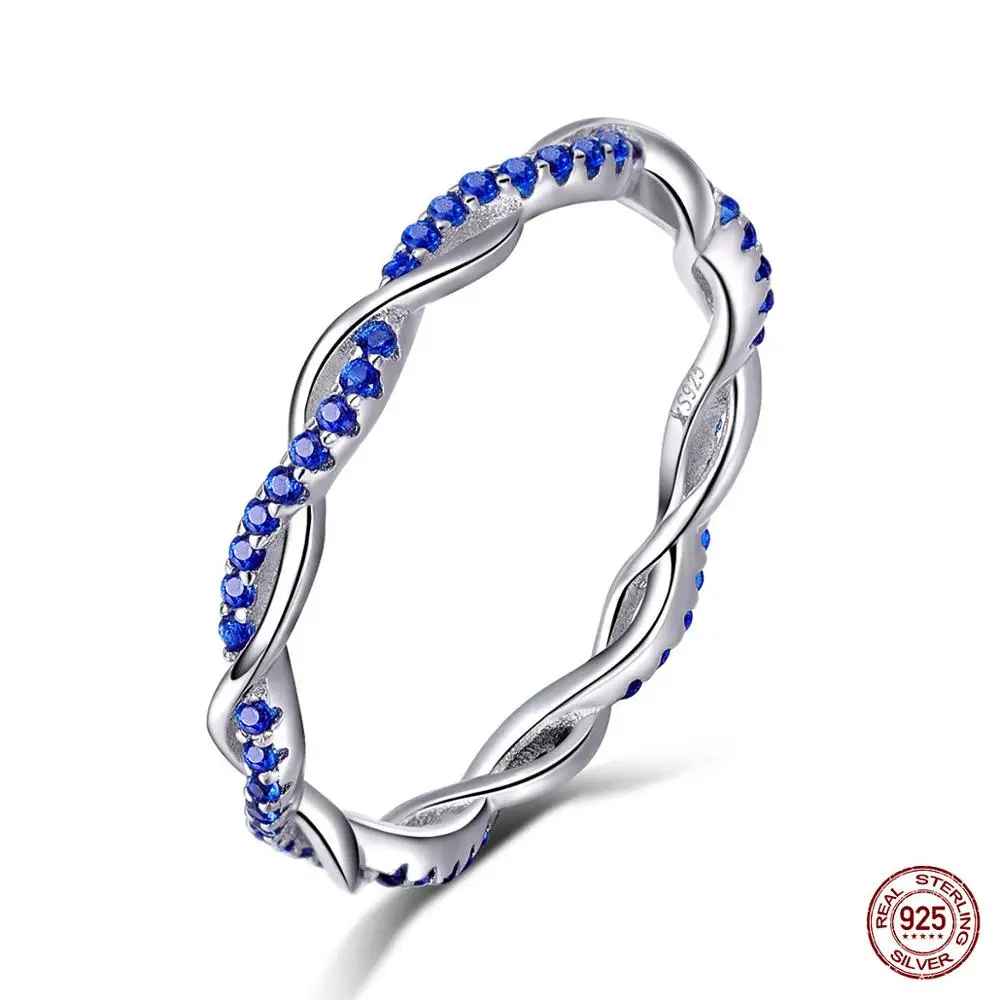 Стерлингового серебра 925 ослепительное кольцо с прозрачными фианитами для женщин простой роскошный свадебный Рождественский подарок ювелирные изделия - Цвет основного камня: scr402