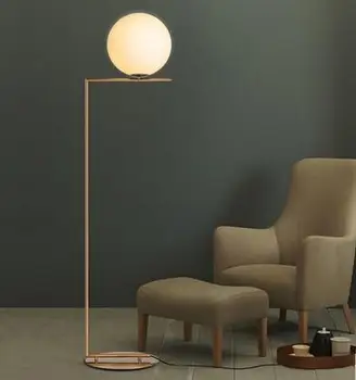 

simple glass ball stand lamp floor lamp Nordic personality bedroom bedside living room sofa round ball floor lamp FG412
