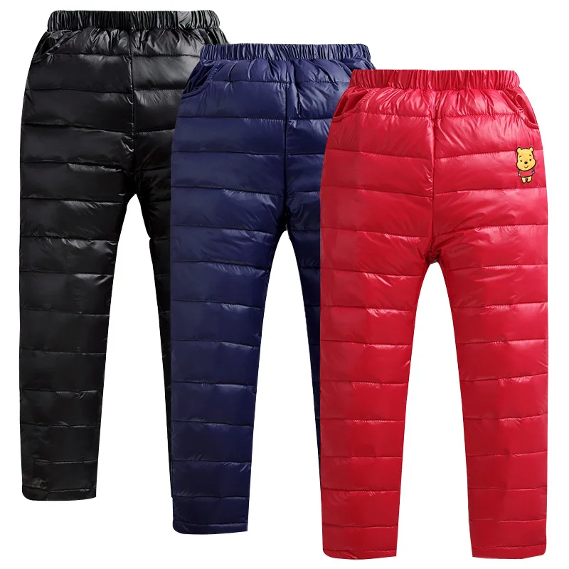 

Unisex Kids Baby Down Pants Winter Thick Trousers With Striped Pattern
