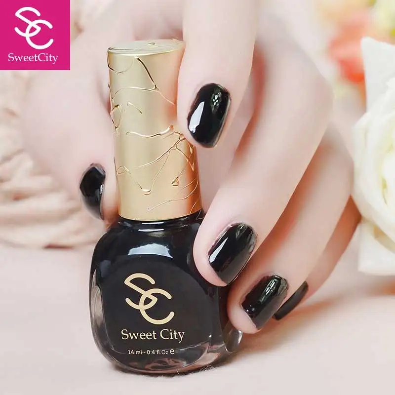 1pc Black White Branded Nail Polish Sweet City Quick drying Holographic