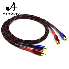 Cabo ataudio hi-fi estéreo par rca, cabo de alta performance premium de áudio hi-fi 2rca para 2rca cabo interligado