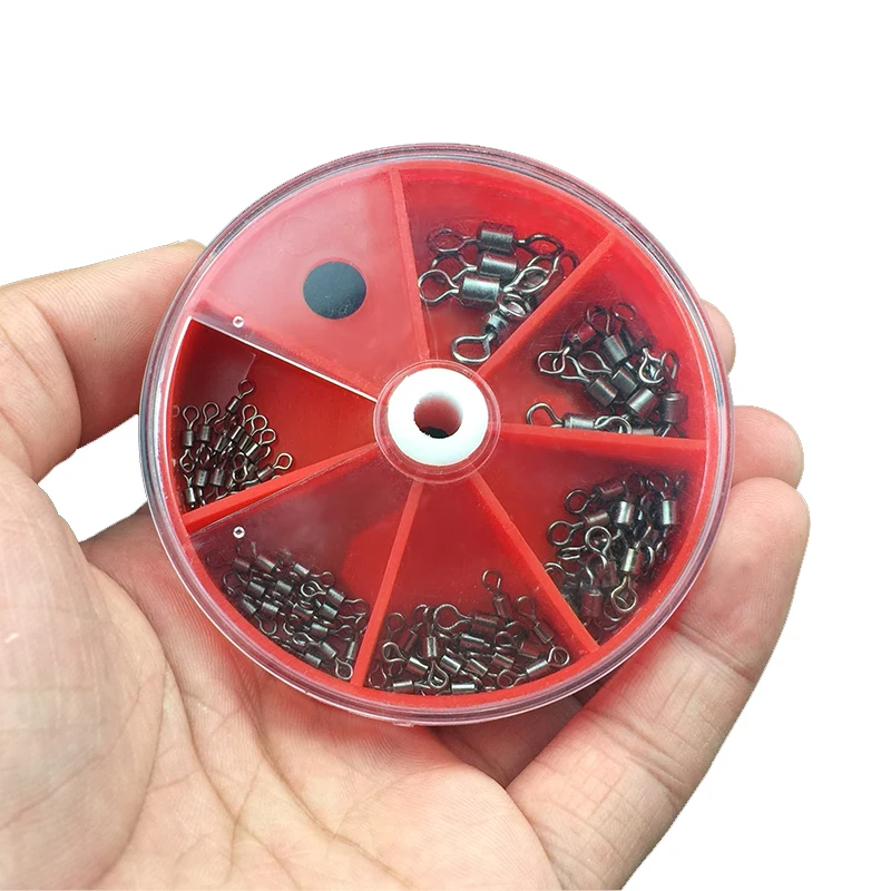 

75Pcs/set High Tension 8 shape Barrel Bearing Swivel Solid Rings Fishing Connector With Interlock Snap Fishing Tackle Pesca