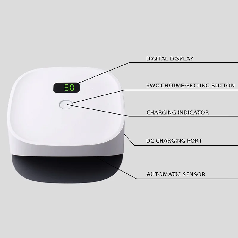 Новинка, умная перезаряжаемая УФ лампа для ногтей, сушилка для геля для ногтей, беспроводные лампы для отверждения геля для ногтей, светодиодный светильник для ногтей с батареей