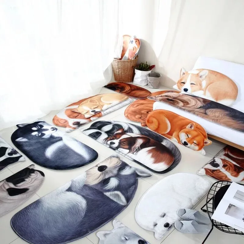  XYZLS Creative 3d Dog Shape Doormat Anti-slip Rugs for Living Room Carpets for Bedroom Kitchen Bath
