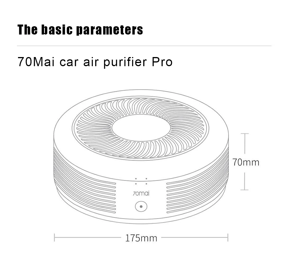 Xiaomi 70mai автомобильный очиститель воздуха Pro PM2.5 детектор формальдегида фильтр USB зарядное устройство приложение управление сменный бесшумный для автомобиля дома