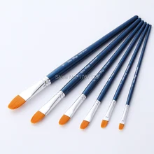 6 шт. филберт нейлон материал волос художественная кисть набор кисти для живописи маслом