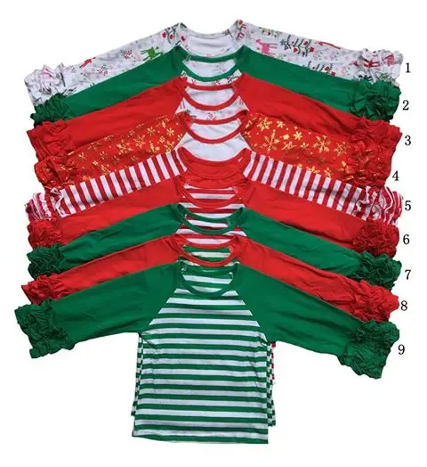 Осень-зима DIY/ Футболка реглан с манжетами Реглан для девочек со сборчатыми рукавами, Обледенение рубашки