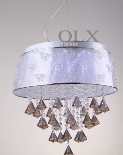 

Modern brief lifter dual energy saving led living room crystal lamp bedroom lamp pendant lights crystal light