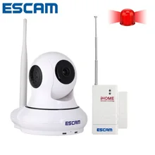 ESCAM QF500 HD 720 P Wifi Cámara IP Inalámbrica Pan/Tilt de Seguridad CCTV cámara Uno Clave Brazo y Desarmar la Alarma de Puerta Sensor de Apoyo Tarjeta SD