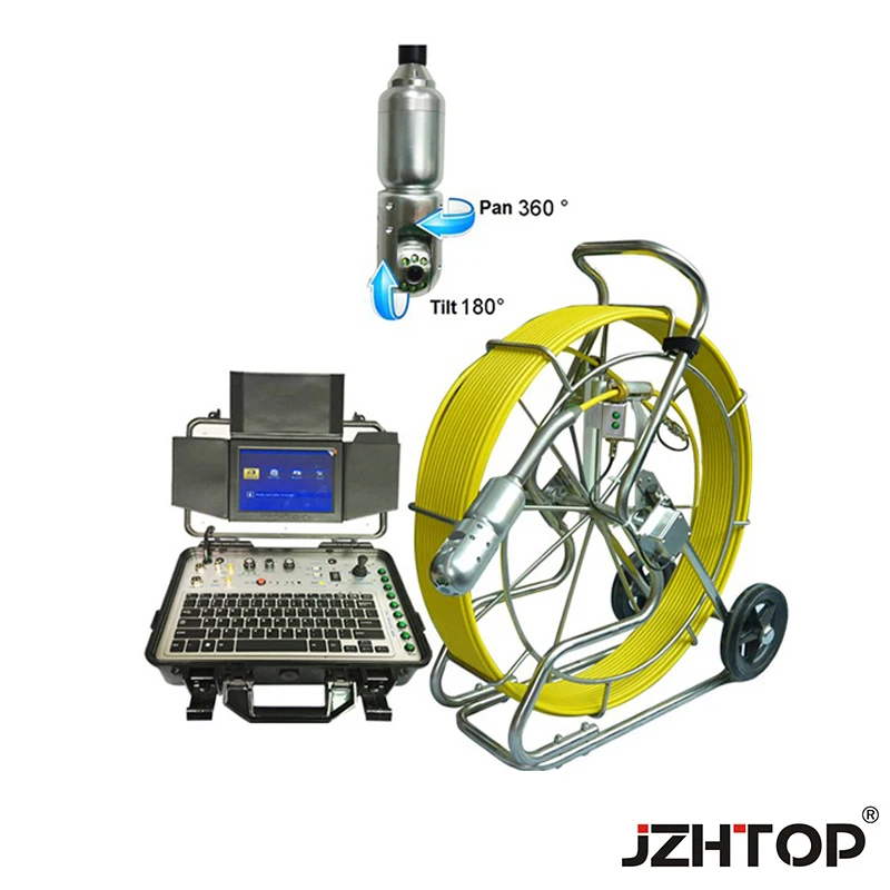 120m cable 50mm Pan Tilt pipe inspection system camera video endoscope borescope