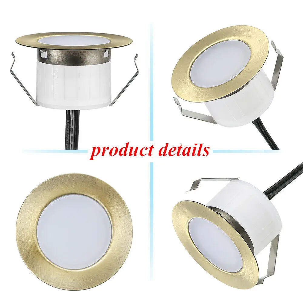 Quente ao ar Etapa da Escada Lote Latão Branco Livre Quintal Jardim Terraço Kickboard Recesso Cozinha Levou Ferroviário Deck Luzes Soffit 10 Pçs - 47mm 5 Lâmpadas subterrâneas
