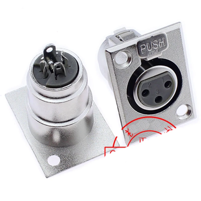 

20pcs High Quality Rectangular 3 Pin XLR Connnector Socket Profession Sound XLR Female Connector Adpater