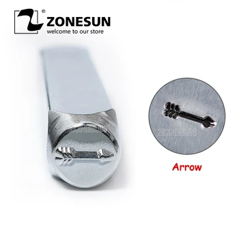 

ZONESUN Arrow Jewelry Stamping Metal Alphabet LOGO Steel Stamps Mold Marking Tool Punch Die For Gold Ring Bracelet Necklace