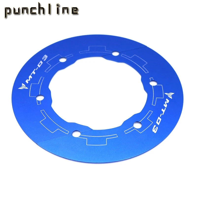 Подходит для YAMAHA MT-03 MT 03 2006-2012 аксессуары для мотоциклов защита цепи Трансмиссия ремень шкив звездочки крышки - Цвет: Синий