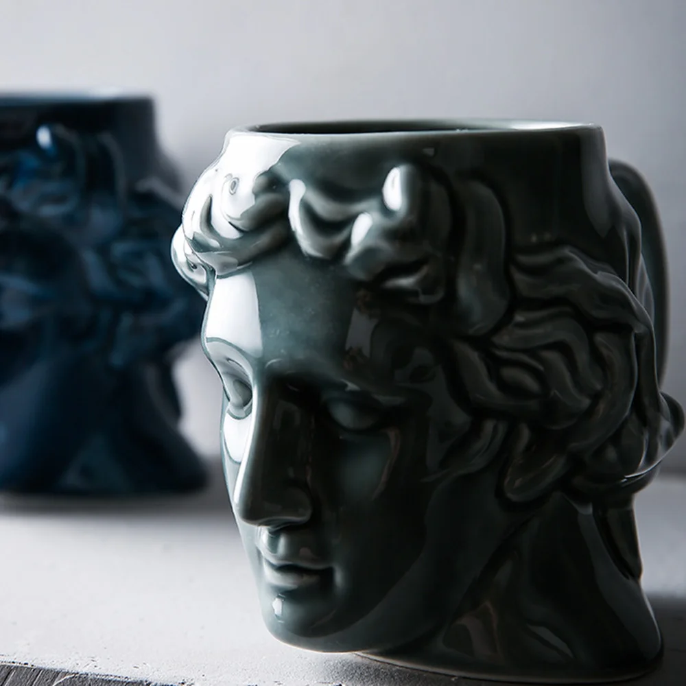 1 Pcs Creative 3D Style David Sculpture Ceramic Mug Coffee Tea Milk Drinking Cups with Handle Coffee Mug for Office Novelty Gif