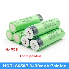 

18650 3400 Battery 3400mAh 3.7V NCR18650B Rechargeable Li-ion Battery for Flashlight for 18650B 3400mAh +Pointed (NO PCB) jun20