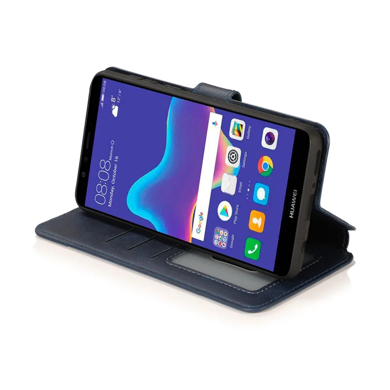 Кожаный чехол для Huawei Y6 2019 Винтажный телефона Y7 флип подставка кошелек карт Hoesje Y9