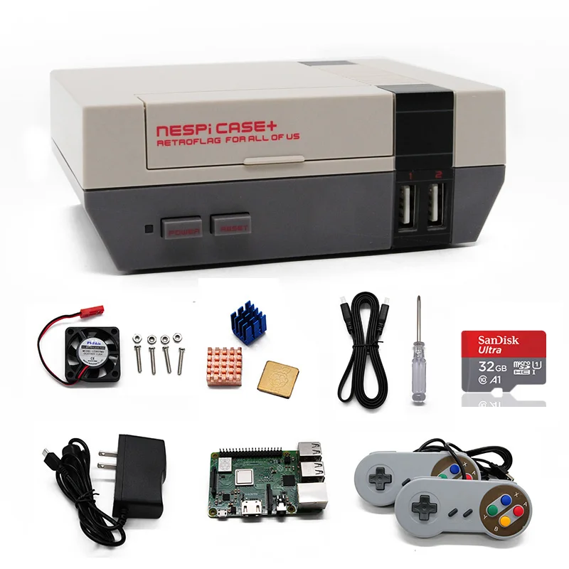 Retroflag NESPI+ чехол с Raspberry Pi 3B ТВ/видео игровая консоль с Геймпад и 15000+ Игровые плееры Поддержка HDMI Out