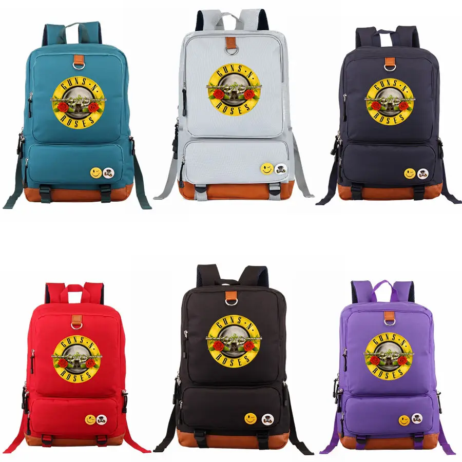 Модные мужские пистолеты n roses рюкзак рок-группа Mochila N Roses хип-хоп школьные сумки