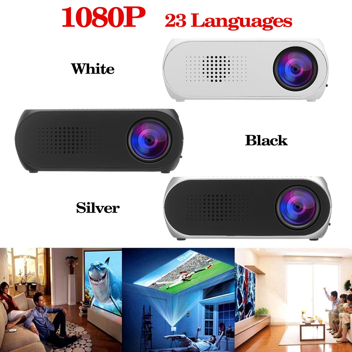 YG-320 Mini LCD LED 1080P HD Projector 400-600 Lumens 320 x 240 Pixels Home Video Theater Media Player Cinema Portable Projector YG-320 Mini LCD LED 1080P HD Projector 400-600 Lumens 320 x 240 Pixels Home Video Theater Media Player Cinema Portable Projector
