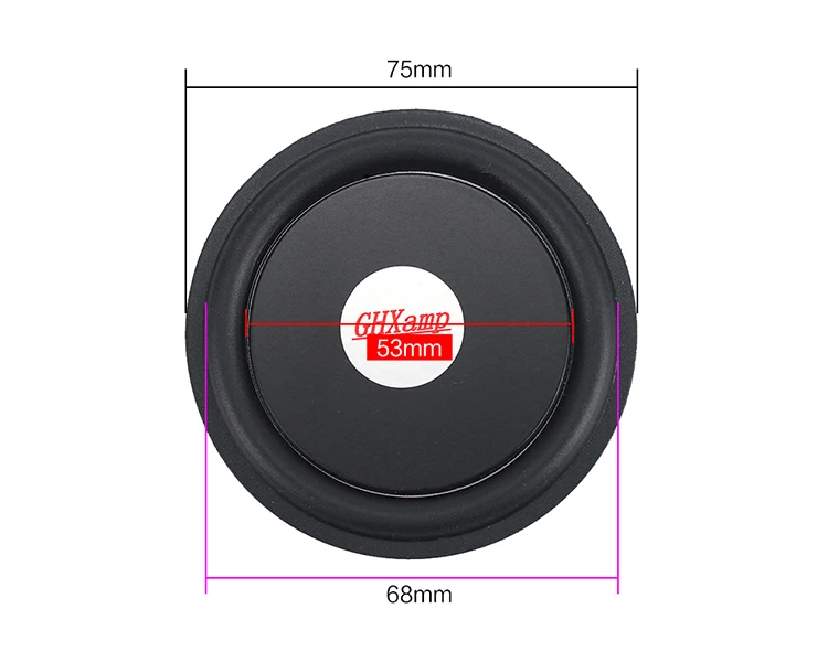 Audio Speaker Tweeter Speaker Bass Speaker Horn Loudspeaker Hifi Speaker Speaker Repair Accessories GHXAMP Round Woofer Passive Radiator 35.5MM 52MM 62mm 67mm 75mm Bass Vibration Resonance 2PCS For Home-made Low frequency