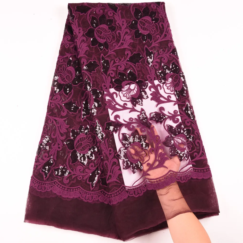 

High Quality Sequined Milk Silk Lace Fabric Latest African Lace Fabric Newest French Milk Lace Fabric For Nigerian Wedding F1611