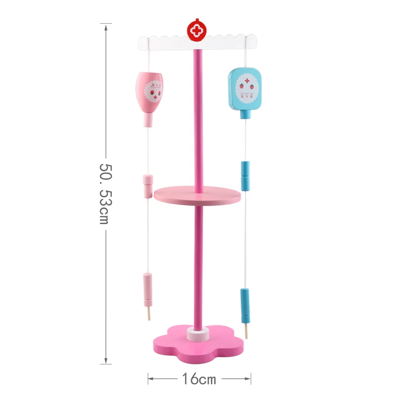 Деревянные игрушки Logwood, забавная игра, настоящая жизнь, косплей доктора, игра, игрушка для стоматолога, медицинская коробка, игра для доктора, 24 шт., набор для детей - Цвет: Розовый