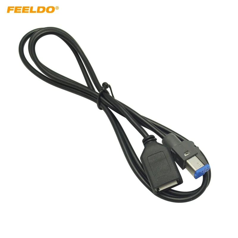 FEELDO 5Pcs Car Audio Female USB AUX In Cable Adapter 4Pin Connector