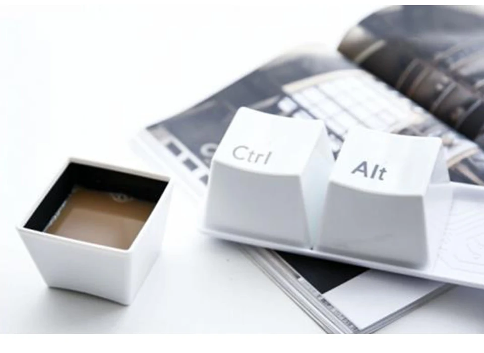 Travel Coffee Mug Creative Tea Cup Plastic Water Cups And Mugs WhiteBlack Print 3pcsSet Keyboard ButtonMilk Mug Office Custom (7)
