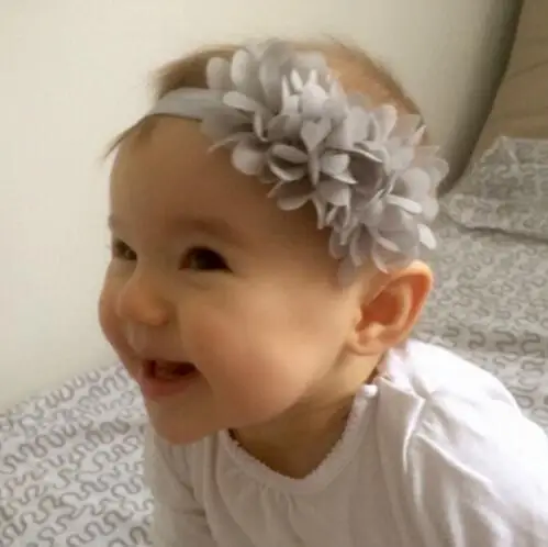 

2016 A New Cute headband Newborn Baby Girls 3 Chiffon Flower Headbands Baby Headband children Accessories FD-888