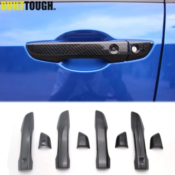 

For Honda Civic 2016 2017 2018 2019 2020 Side Door Handle Carbon Fiber Style Chrome Cover Trim Smart Key Hole Keyless Overlay