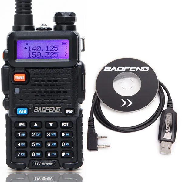 Baofeng UV-5R 8 Вт Высокая мощность версия 10 км длинный ранг VHF UHF Двухдиапазонная рация портативная двухсторонняя Ham Радио UV 5R трансивер - Цвет: add usb cable