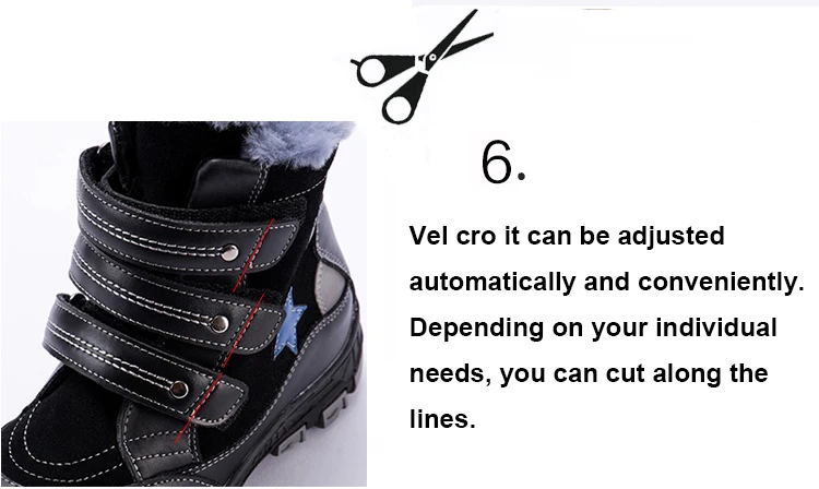Botas de Inverno Sapatos de Correção Princepard Inverno Crianças Sapatos Ortopédicos Meninas Meninos 100% Pele Preto Couro Genuíno 22-36 15 Mamãe e Bebê