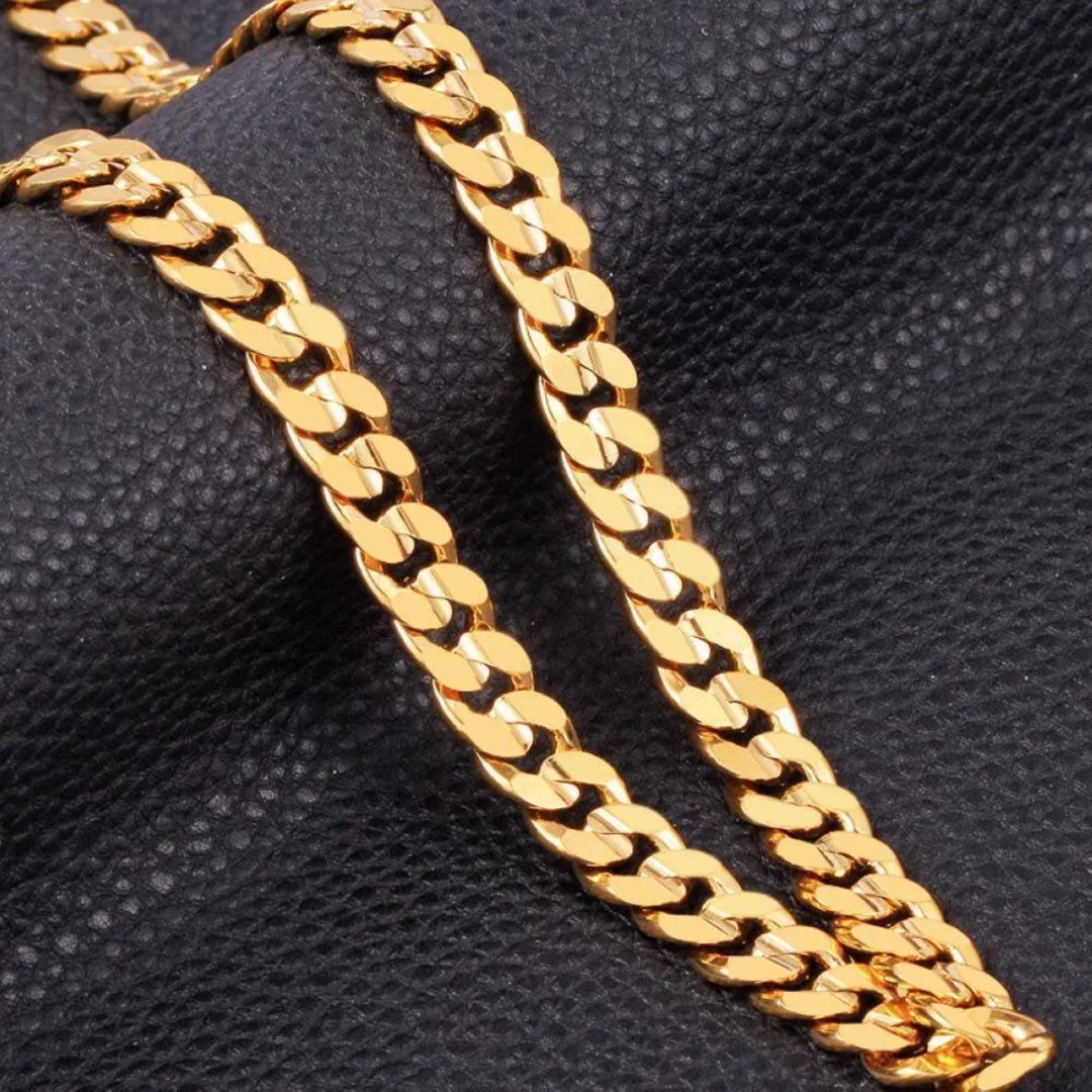 Fashion Link Chain Bangle Bracelet Men Punk Hip Hop Stainless Steel Gold Silver Plated Bracelet Chains Femme Jewelry Shellhard