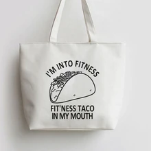 Fit Taco забавные мексиканские пищевые холщовые сумки мультипликационные многоразовая сумка для покупок шоппер продуктовый мешок GA991