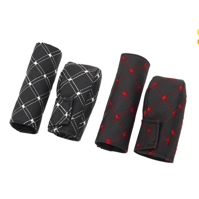 

1 Set Universal Auto Car Handbrake Gear Shift Cover Handle Hand Break Protect Accessories Case Sleeve Stick Anti-slip Red/black
