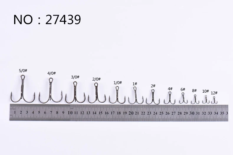 Leo 100 шт. стальной якорь тройной крючок эхо острый тройной Морской рыболовный 1/0# до 12# всего 12 моделей рыболовных снастей