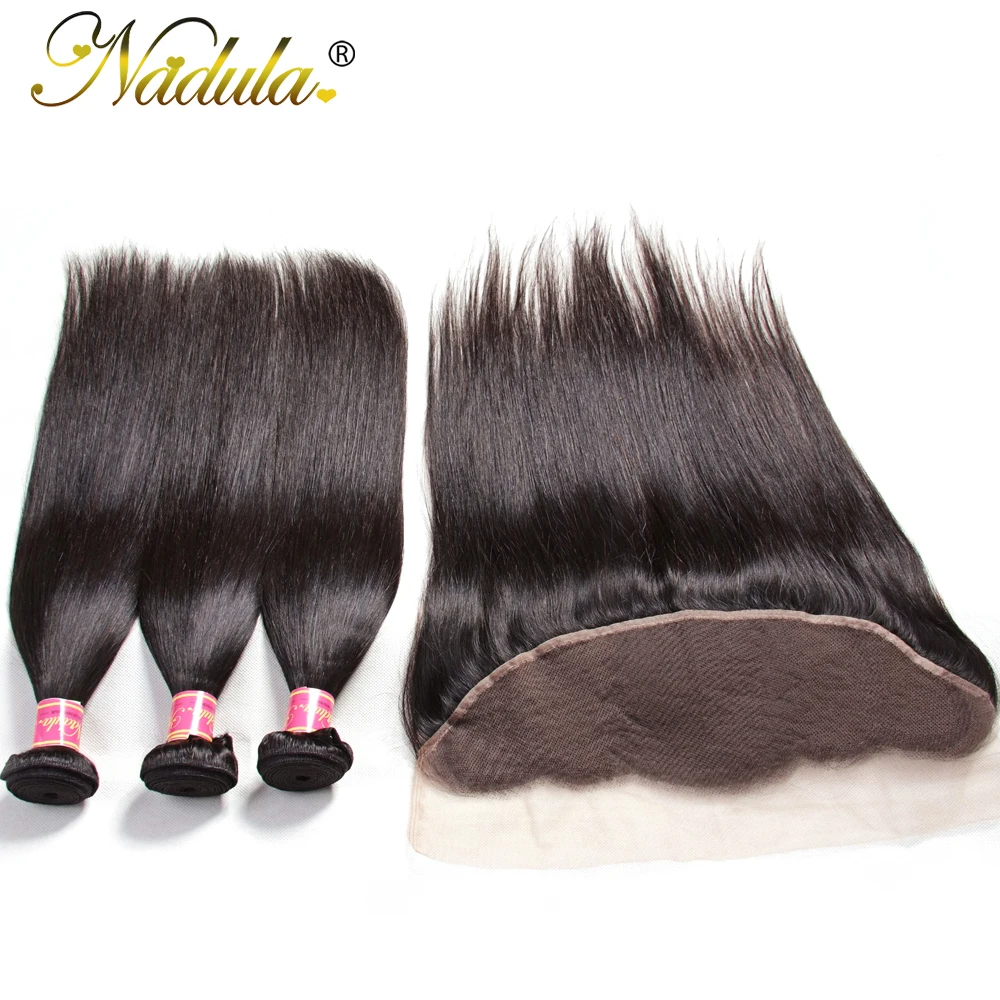 Бразильские Прямые пряди для волос Nadula, 8-30 дюймов, человеческие волосы Remy, пряди с закрытием, 13*4, часть