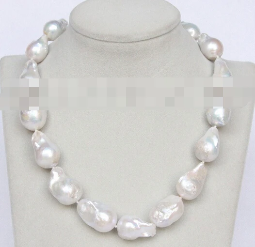 

Fast shupping 08151 luster Genuine baroque white Reborn keshi pearl necklace NEW