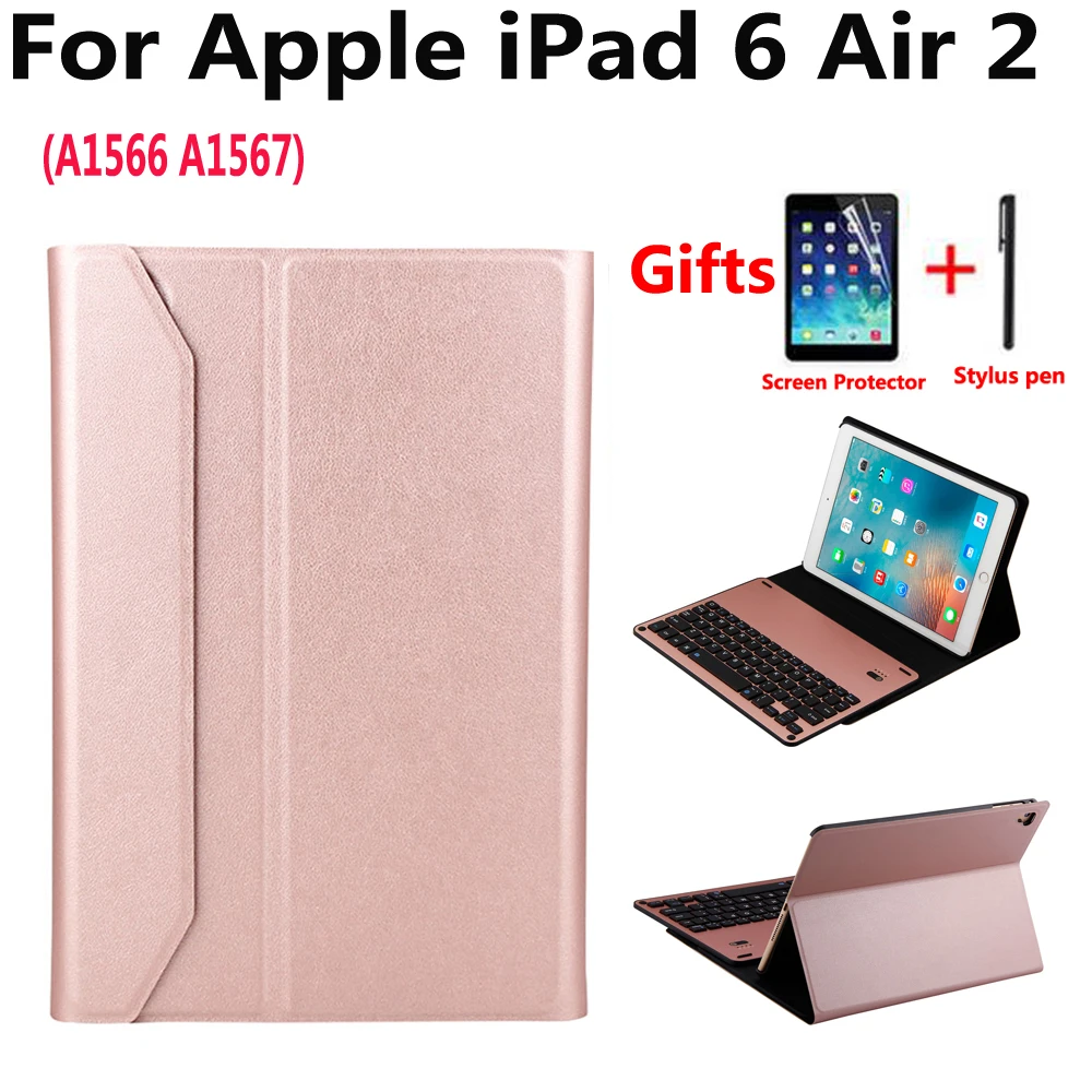 Отсоедините беспроводной чехол с клавиатурой Bluetooth для Apple iPad Air 2/Air2 9 7 A1566 A1567 Funda
