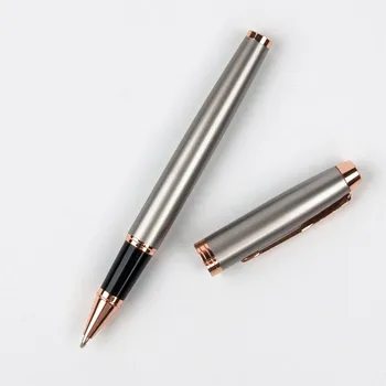 

metal gel pen set Black with rose gold Clip Rollerball Pen 0.5mm Black Refill Ballpoint Pen for Signing