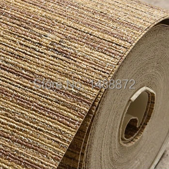 3D Senior Imitation straw texture Striped wallpaper roll for living