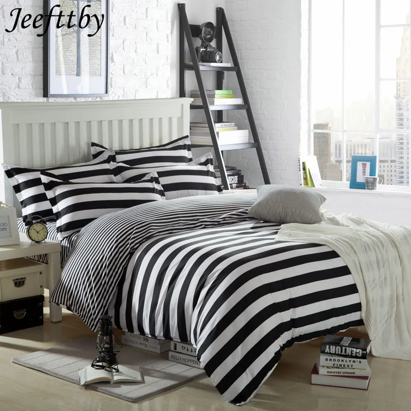 Karever Juego De Edredón En Blanco Y Negro, Ropa De Cama Flo