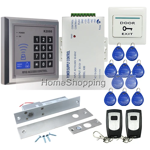 

BRAND NEW Rfid Door Access Control System Kit Set + Drop Bolt Door Lock +Rfid Keypad + Power + 2 Remote controller Free Shipping