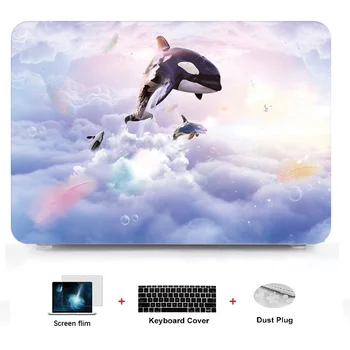 

4in1 2019 New Oil Painting Colors Laptop Cover Shell Case For Macbook Air11 Air13 Pro Retina Touch Bar 12 13 15 inch A1932/A1989