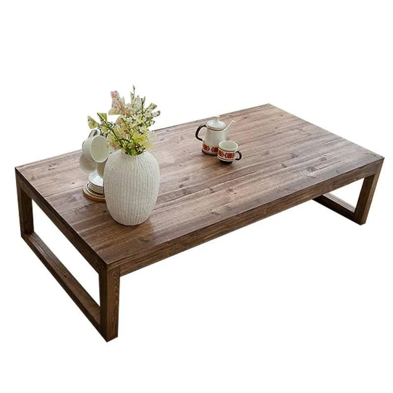 Antique Rustic Vintage Pine Coffee Center Table Wooden Living Room Furniture Tea Table Rectangle Industrial Cocktail Table Wood