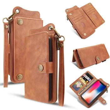 

Haissky Luxury Retro Wallet Phone Case For iPhone 7 7 Plus XS MAX XR Leather Handbag Bag Cover for iPhone X 7 8 6 6S Case Coque