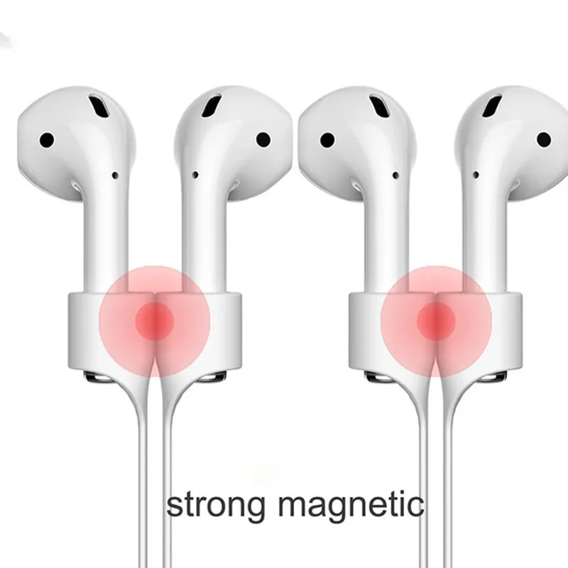 

Simple Earphone Strap For Apple Airpods TWS i7s Anti Lost Strap Magnetic Loop String Rope For Air Pods Silicone earphone Cable