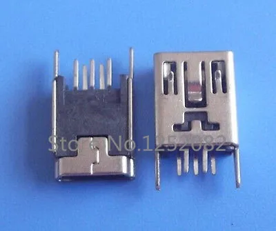 

20 pcs Mini USB Type B Female 5 Pin DIP 2 pin Vertical Leg PCB Socket Connector