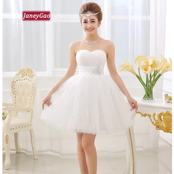 

JaneyGao Short Homecoming Dresses Elegant White Prom Dress For Women Evening Party Formal Wear2019 New Fashion Sleeveless Sexy